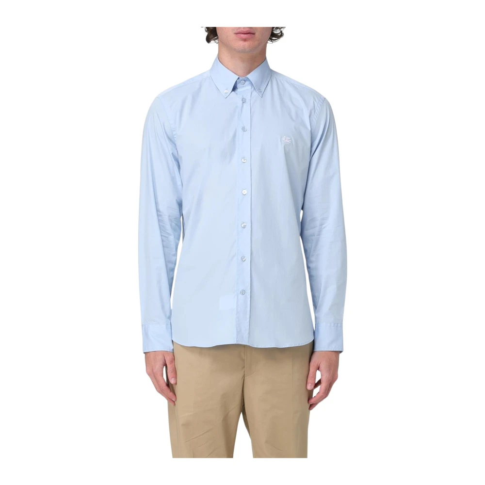 Etro Mannelijk Blauw Overhemden Heren, 2XL, Katoen, Elegante E Overhemd