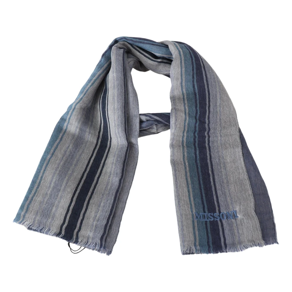 Missoni Women's Multicolor Elegant Wool Scarf With Logo Embroidery