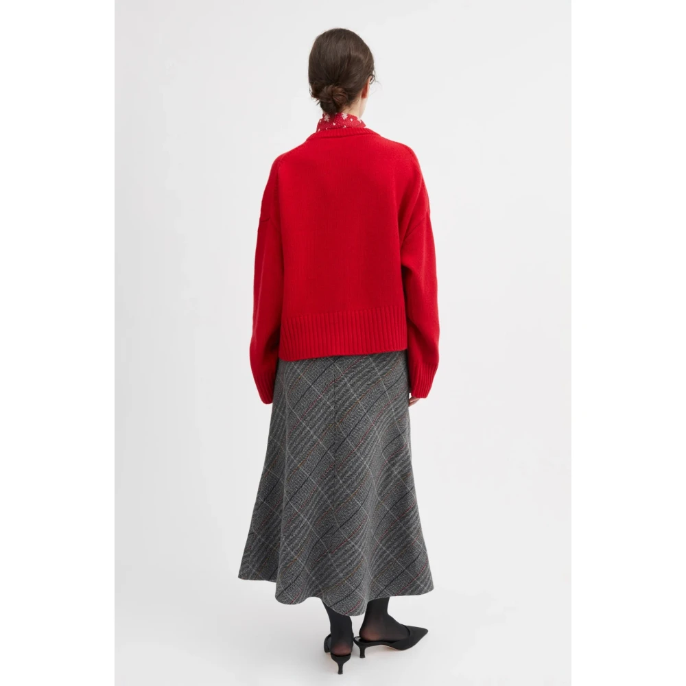 Skall Studio Oversized Merino Wool Pullover Red Dames