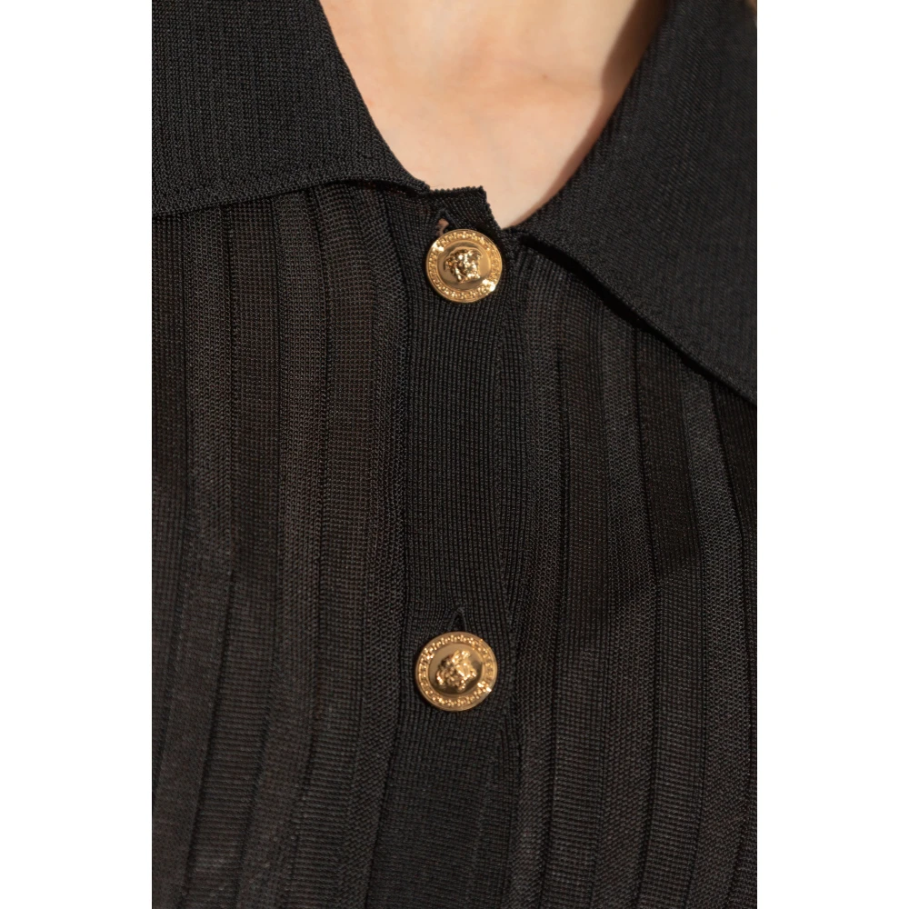 Versace Gestreepte jurk Black Dames