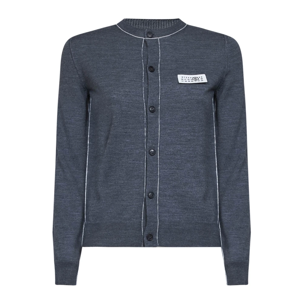 Mm6 Maison Margiela Trompe L'oeil Cardigan - Female - Cardigans - Gray - S - Knitwear