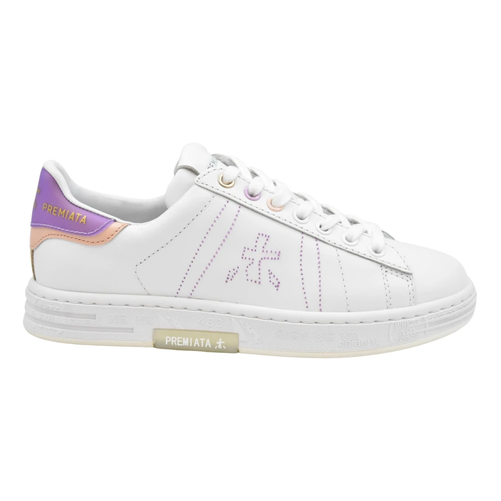 Premiata Snörade Bianco Viola Skor Ss23 White, Dam