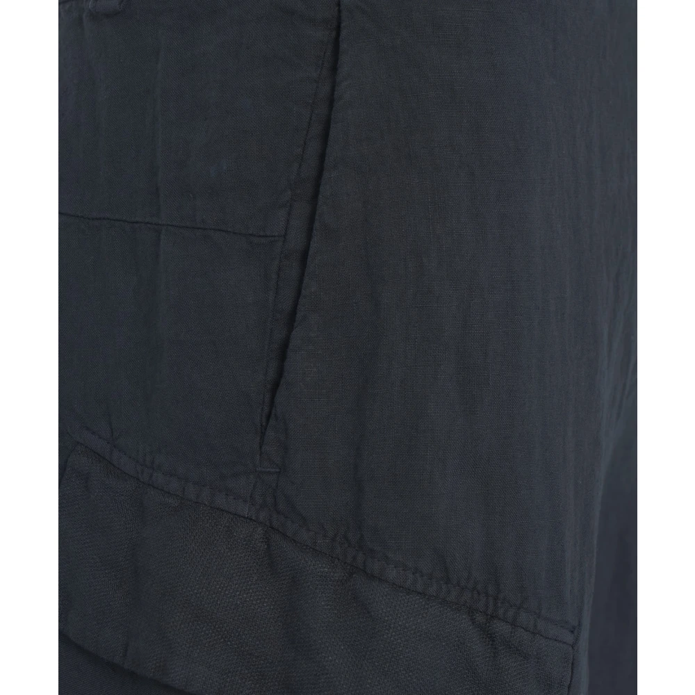 Transit Blauwe Linnen Cargoshorts Stijlvol Model Blue Heren