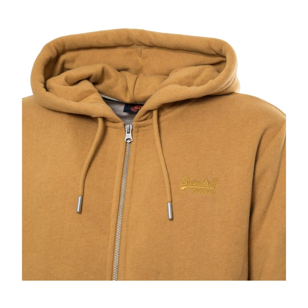 Superdry Klassieke Pasvorm Rits Hoodie Effen Kleur Yellow Heren