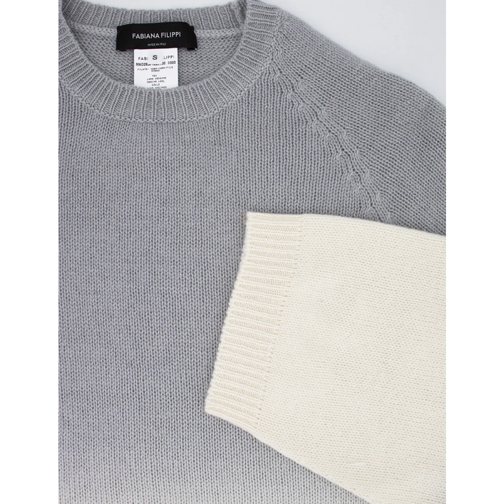 Fabiana Filippi Platinum Oversized Crew-Neck Sweater Gray Dames