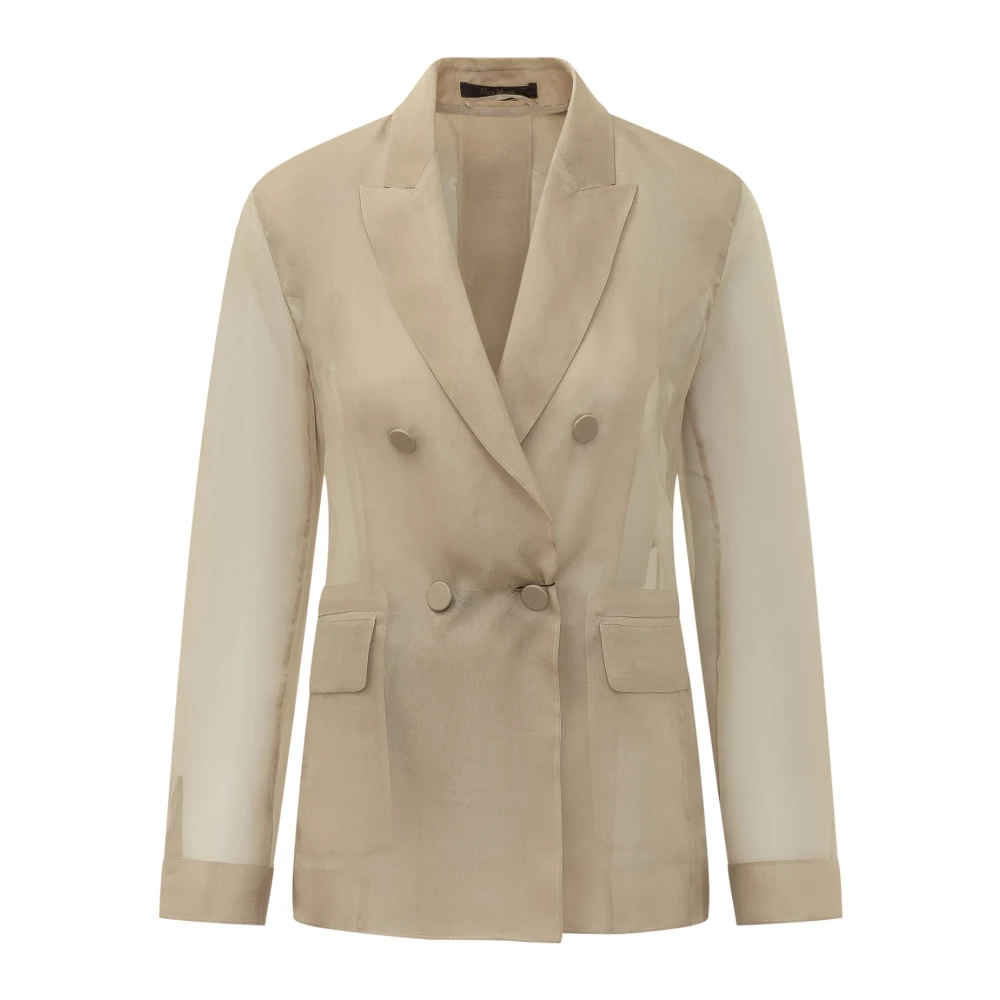 Max Mara Women's Beige Blazers, L, Slogan Giacca