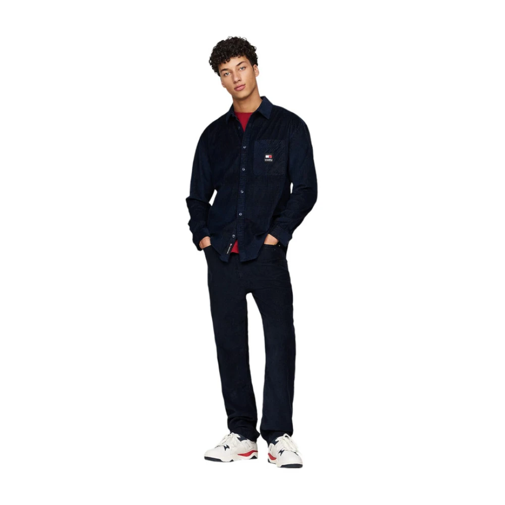 Tommy Jeans Lange mouw shirt Blue Heren