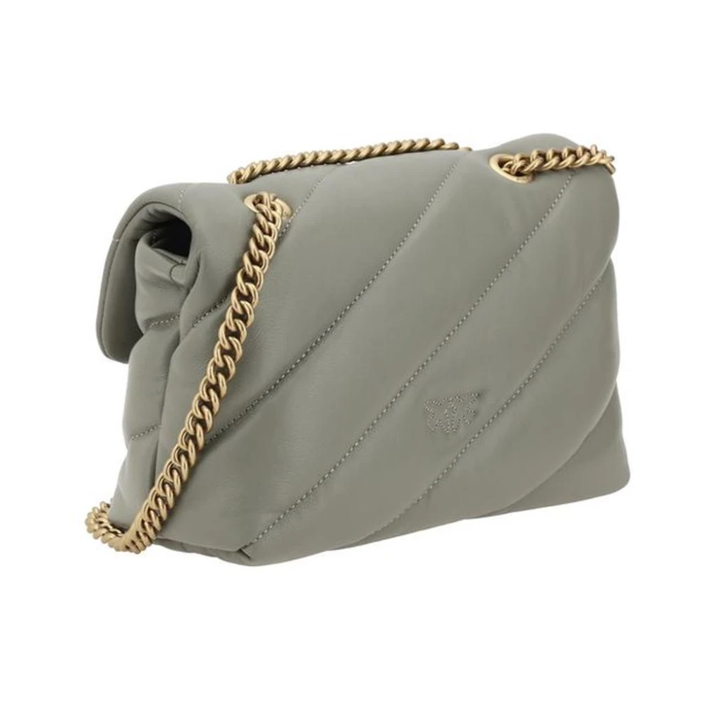 pinko Gewatteerde Love Birds Schoudertas Gray Dames