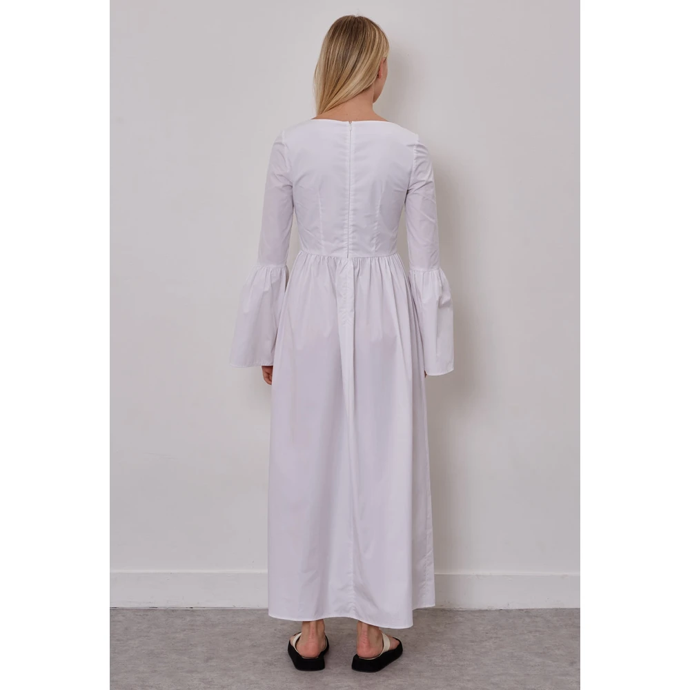 Loulou Studio Bohemian Katoenen Midi Jurk White Dames