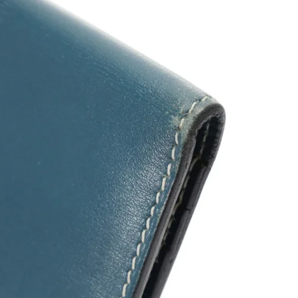 Hermès Vintage Pre-owned Leather wallets Blue Dames