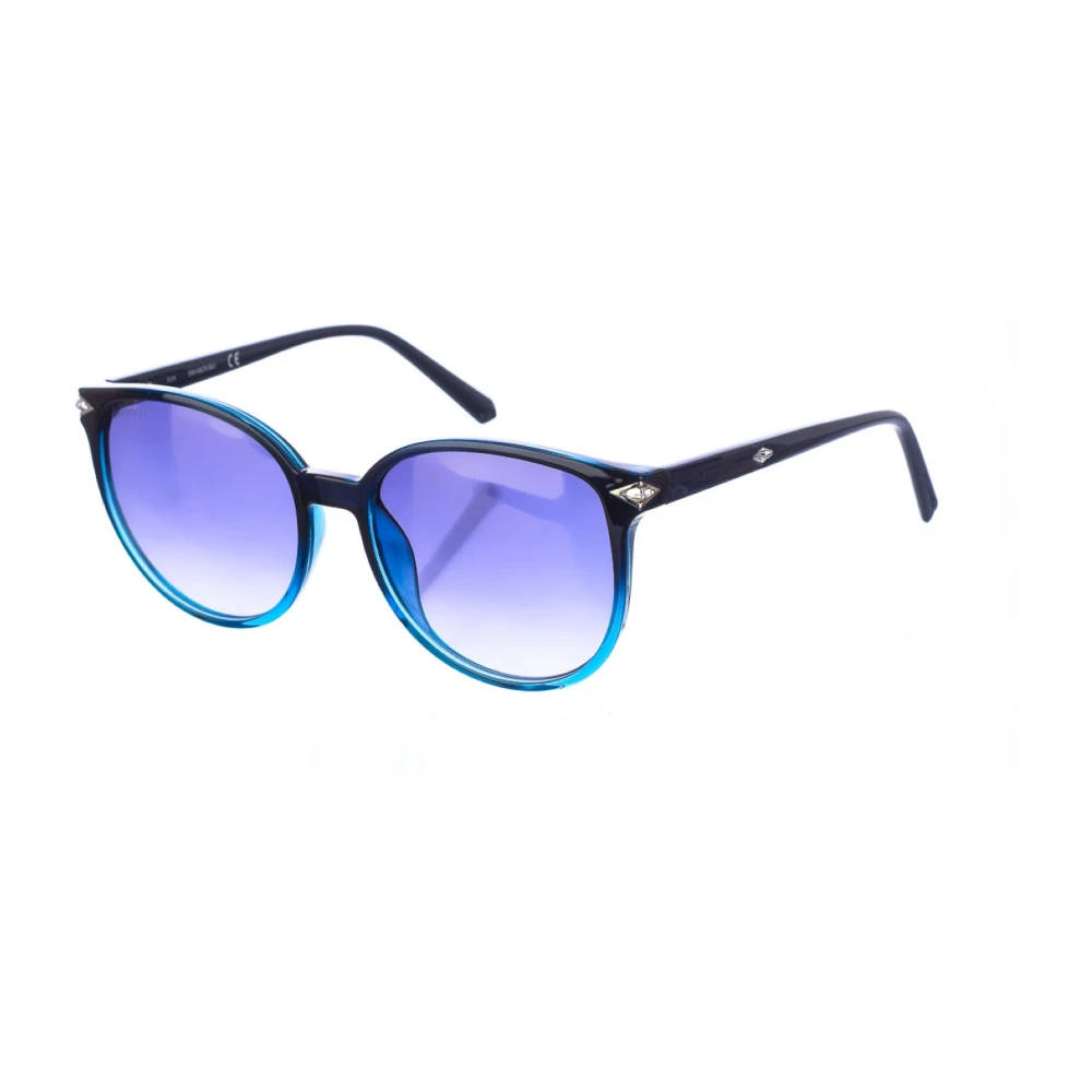 Swarovski Women's Black/Blue/Purple Oval Sunglasses With - Acetate Frame And Gradient Lenses