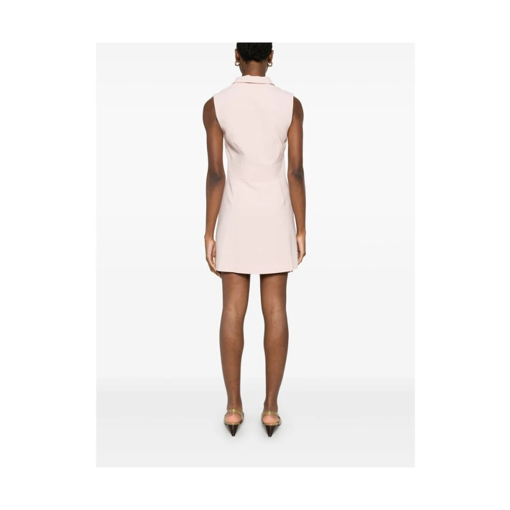Theory Blush Pink Mouwloze Jurk met Inkeping Revers Pink Dames