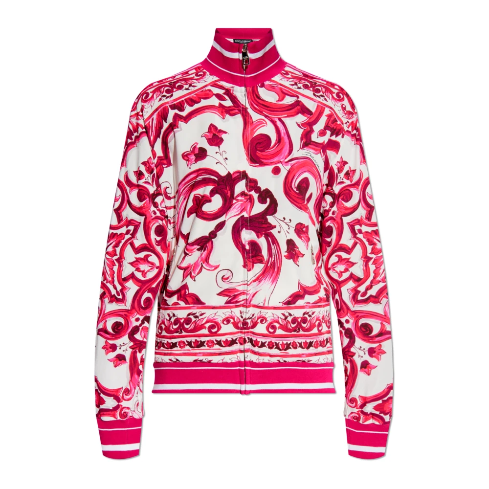 Dolce & Gabbana Sweatshirt met Majolica-patroon Pink Dames