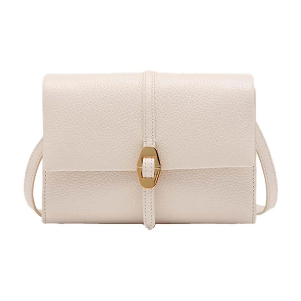 Coccinelle Leren Crossbody Tas Metalen Detail White Dames