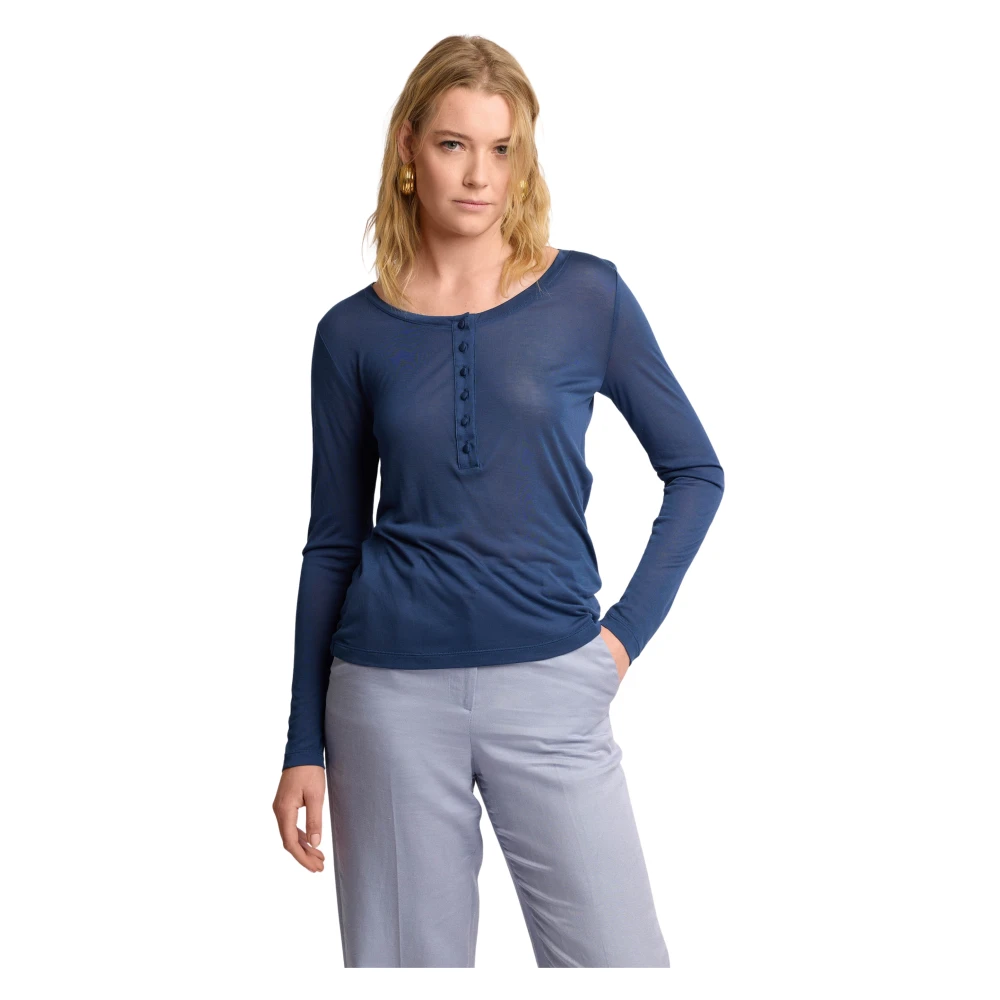 Kocca Women's Blue Long Sleeve T-Shirts, S, Slim Fit Long Sleeved Jumper
