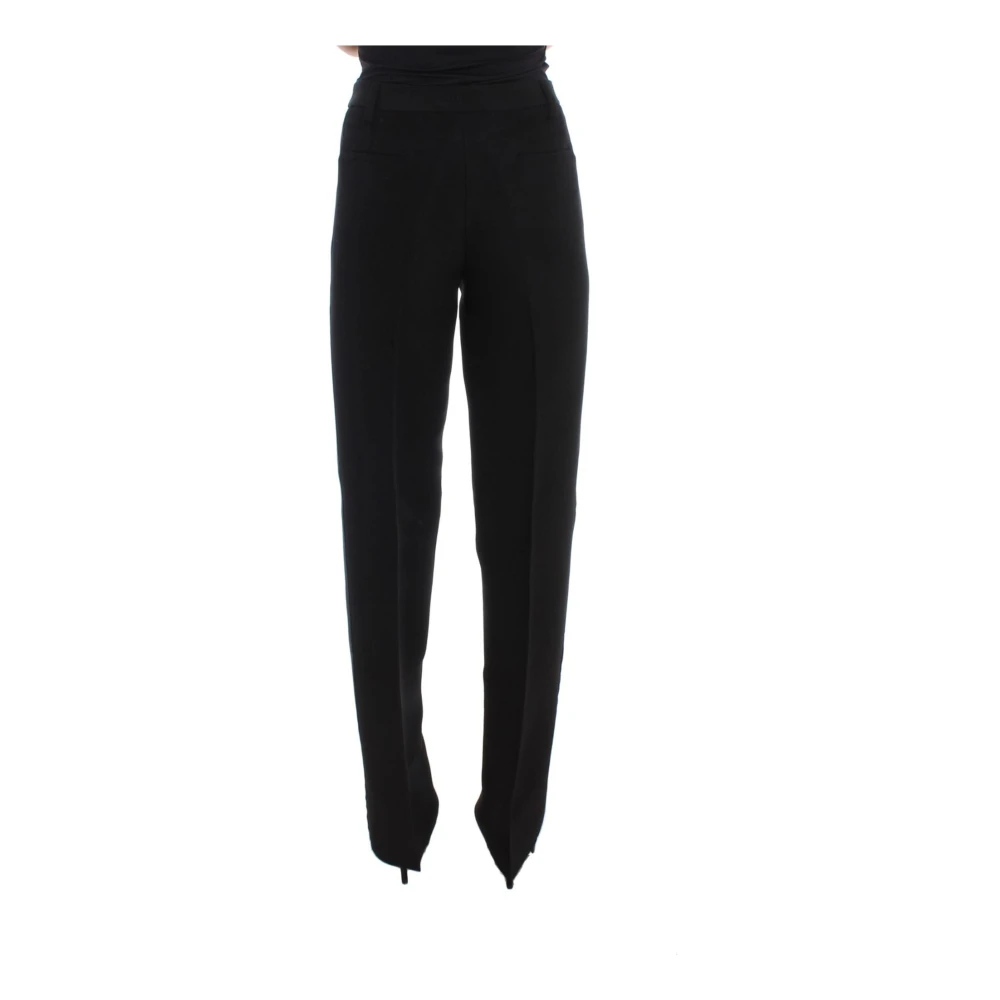Ermanno Scervino Zwarte Gestreepte Wijde Broek Black Dames