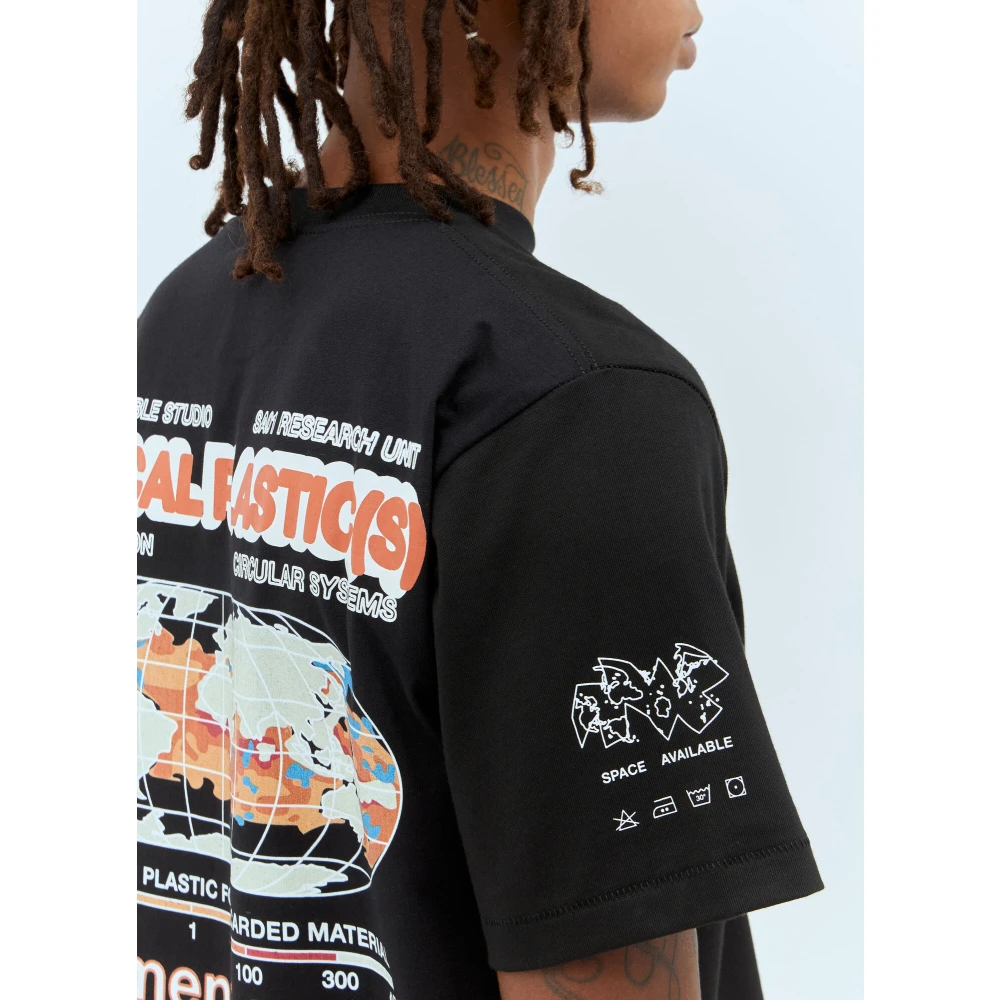 Space Available Grafische Print Katoenen T-shirt Black Heren