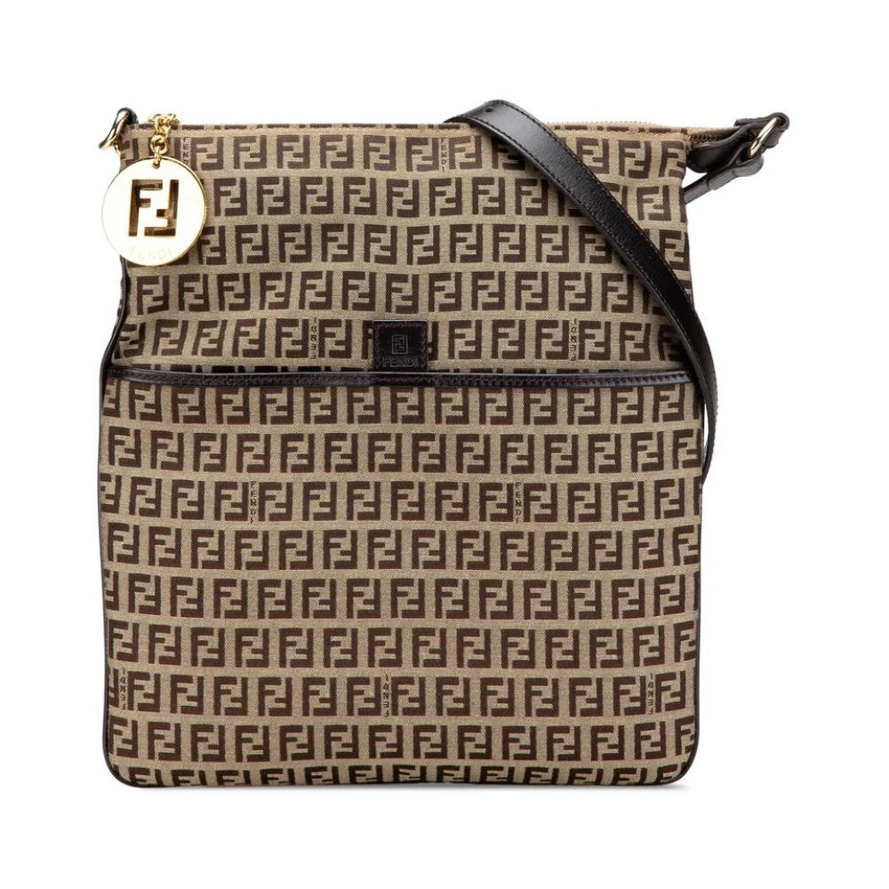 Fendi Vintage Women's Brown Pre-Owned Zucchino Canvas Crossbody Bag