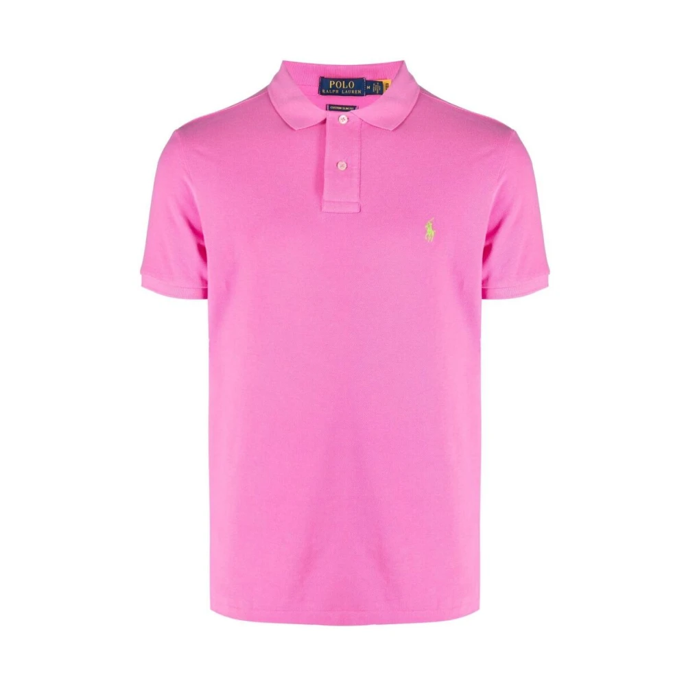 Ralph Lauren Rosa bomull Polo Shirt med Polo Pony Motif Pink, Herr
