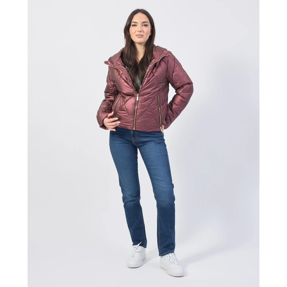 YES ZEE Bordeaux Gewatteerde Regenjas Red Dames