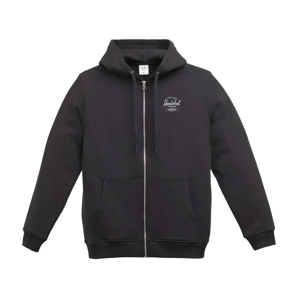 Herschel Basis Zip Hoodie Mannen Zwart Katoen Black Heren
