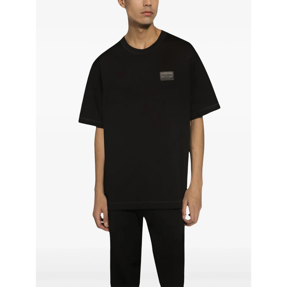 Dolce & Gabbana Zwarte losse T-shirts en Polos Black Heren
