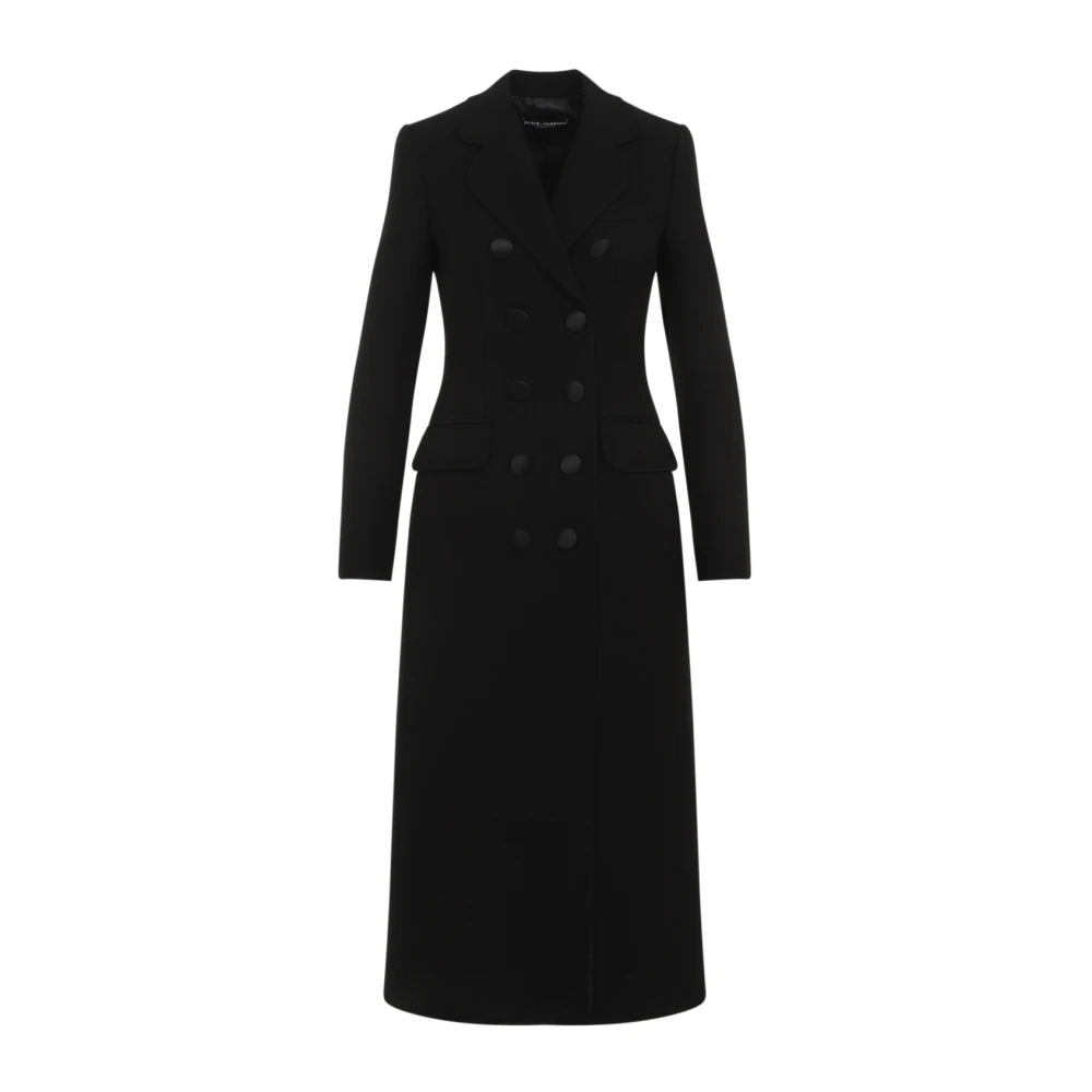 Dolce & Gabbana Womens Black Double-Breasted Coats Nero Coat For Stylish Winter Look Small | Miinto