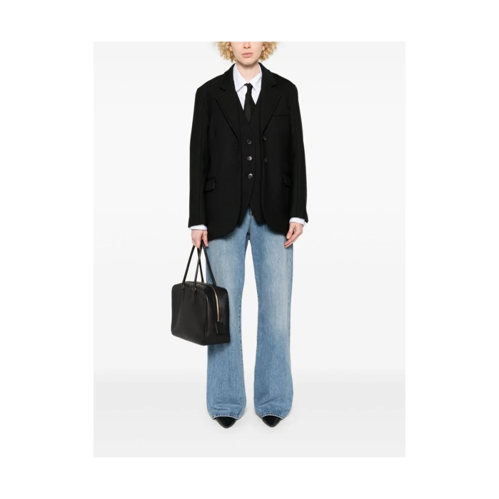 Tela Zwarte V-hals Mouwloos Vest Black Dames