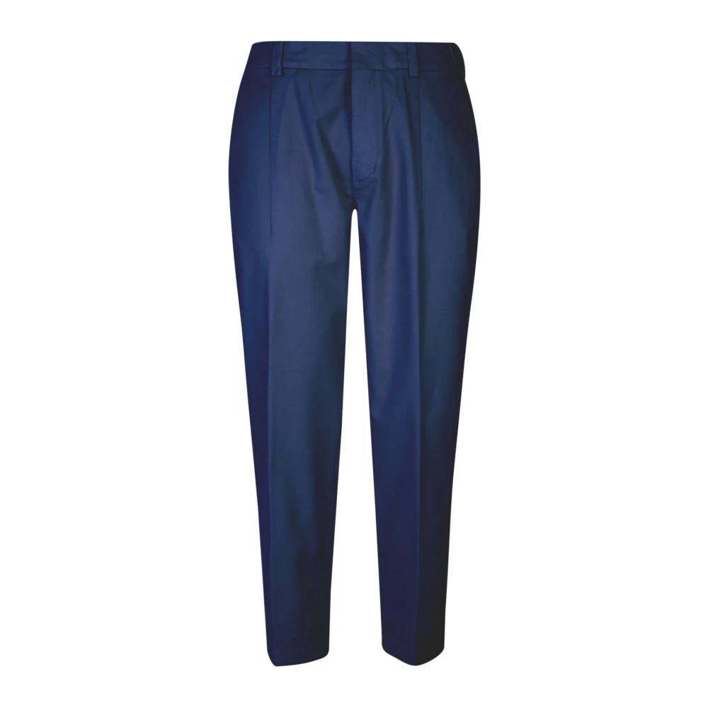 Eleventy Blue Elastic Waist Chino Trousers - Male - Chinos - M - Trousers