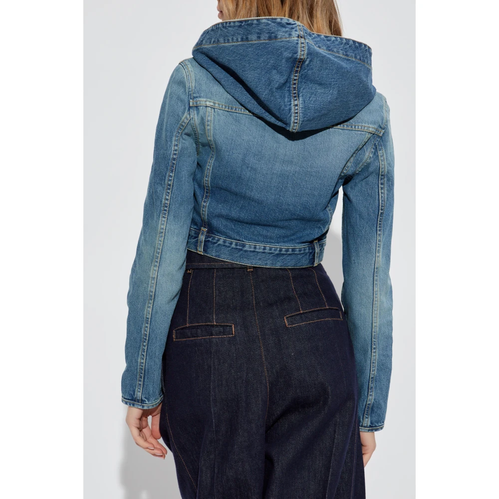 Alaïa Denim jack met capuchon Blue Dames