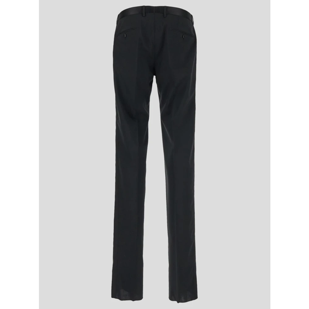 Dolce & Gabbana Slim-fit Wollen Broek Black Heren
