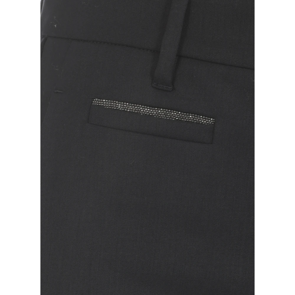 BRUNELLO CUCINELLI Stijlvolle Blauwe Wol Cropped Broek Blue Dames