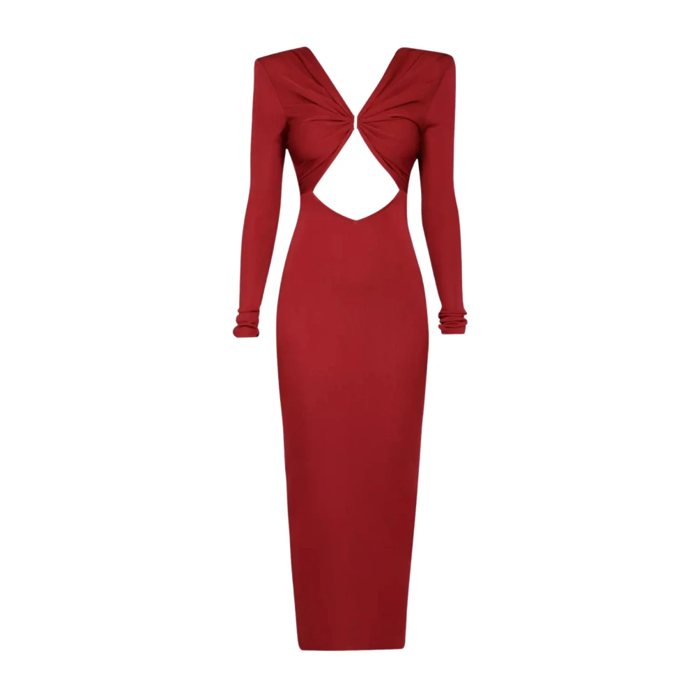 Alexandre Vauthier Rode Jurk met Uitsnijding en Kristallen Red Dames