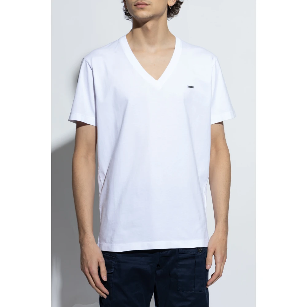 Dsquared2 V-hals T-shirt White Heren
