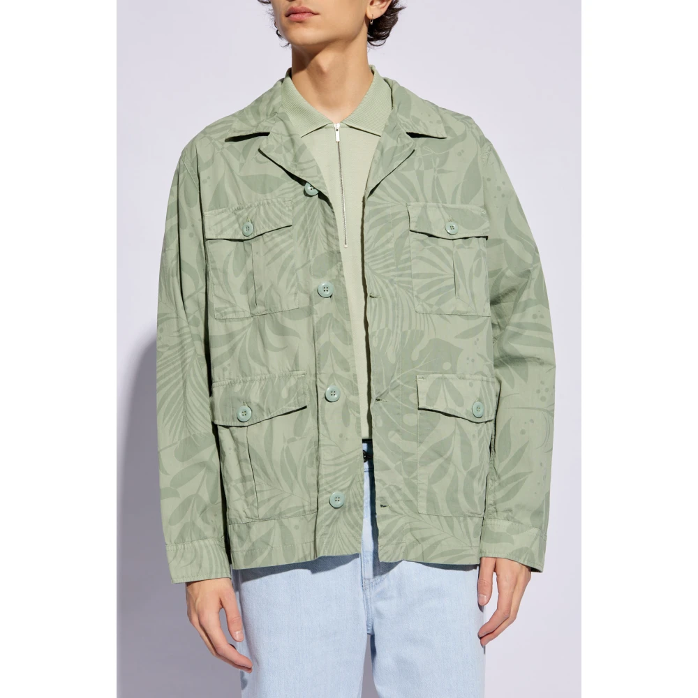 Woolrich Lichtgewicht jas met bloemenmotief Green Heren