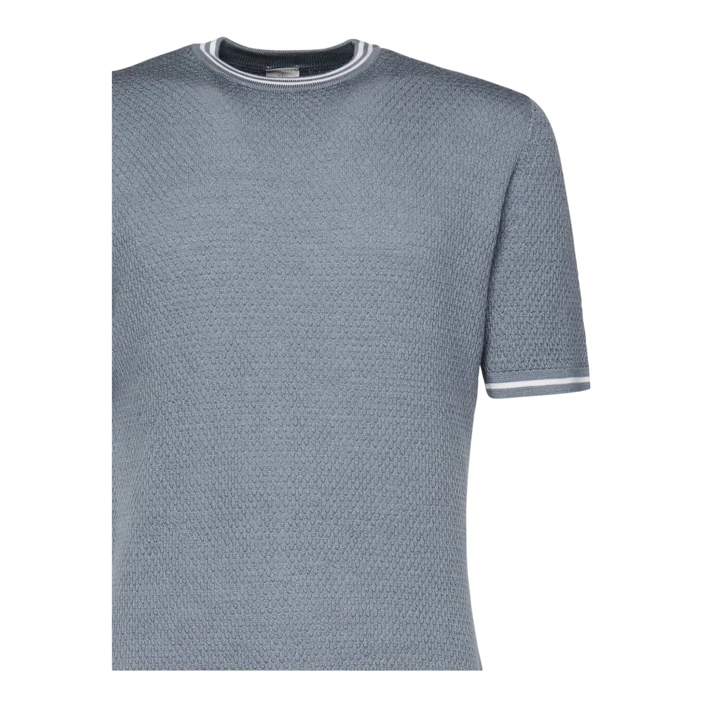 Eleventy Denim Cirkel Hals Korte Mouw Sweater Blue Heren
