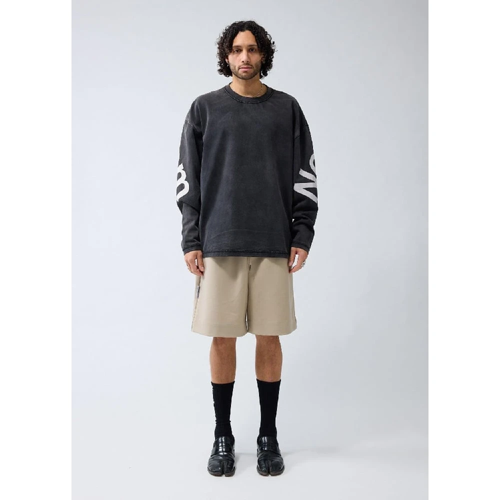 New Amsterdam Surf Association Groot Logo Lange Mouw Crewneck Black Heren