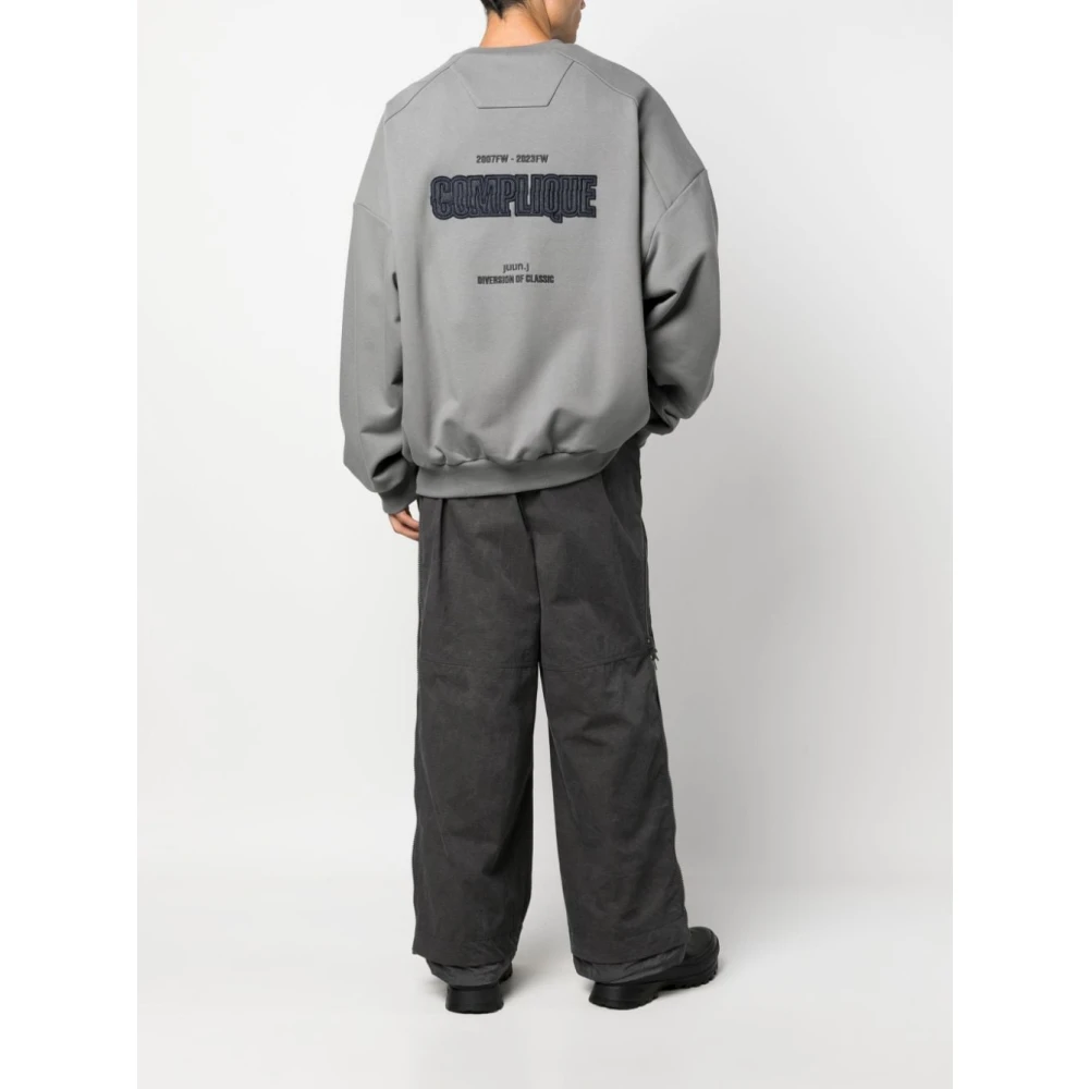 Juun.J Grijze Logo Sweatshirt Katoen Ronde Hals Gray Heren