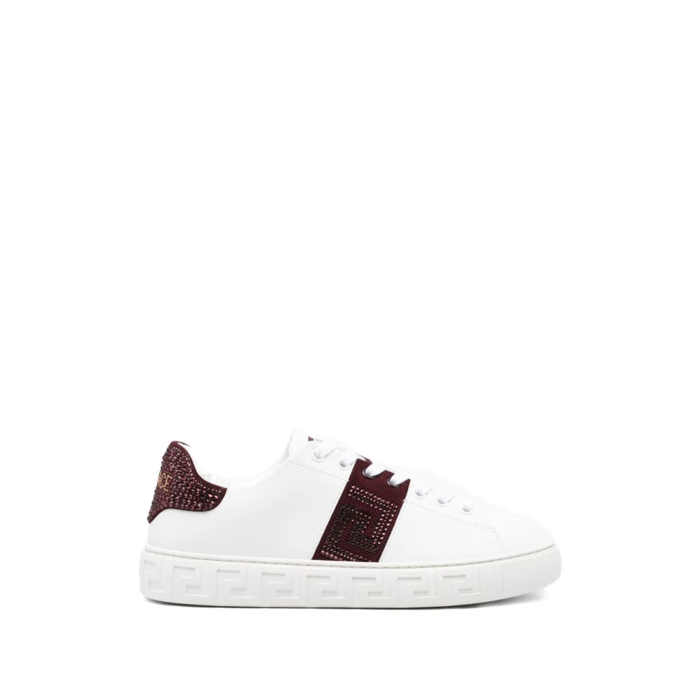 Versace Greca Embellished Nylon Sneakers Dames Schoenen Wit