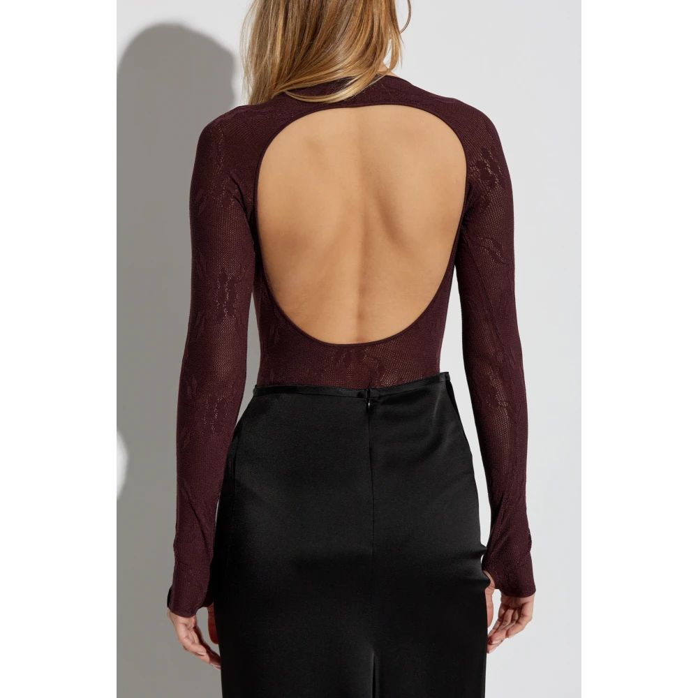 Victoria Beckham Kanten bodysuit Red Dames