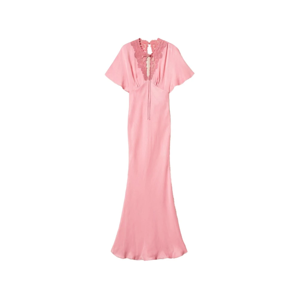 Twinset Women's Pink Short-Sleeve Maxi Dress