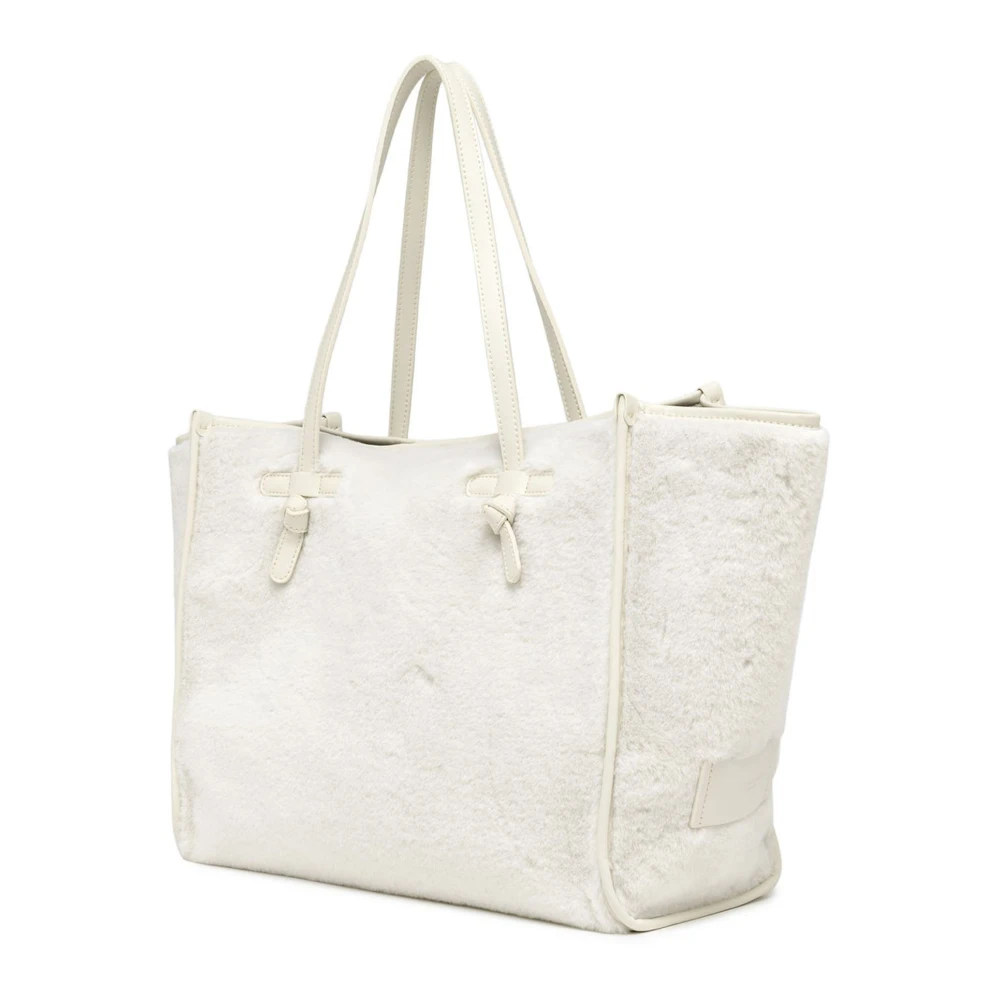 Gianni Chiarini Witte Shoppingtas met Faux Fur White Dames