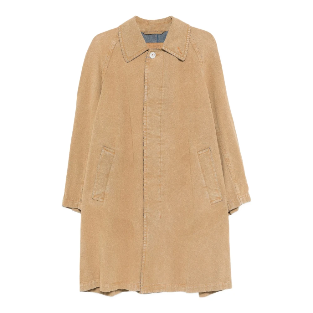 Mm6 Maison Margiela Mujer Beige Abrigos, Talla: S