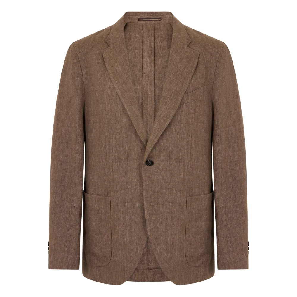 Slowear Men's Brown Blazers, Xl, Linen Single-Breasted Jacket