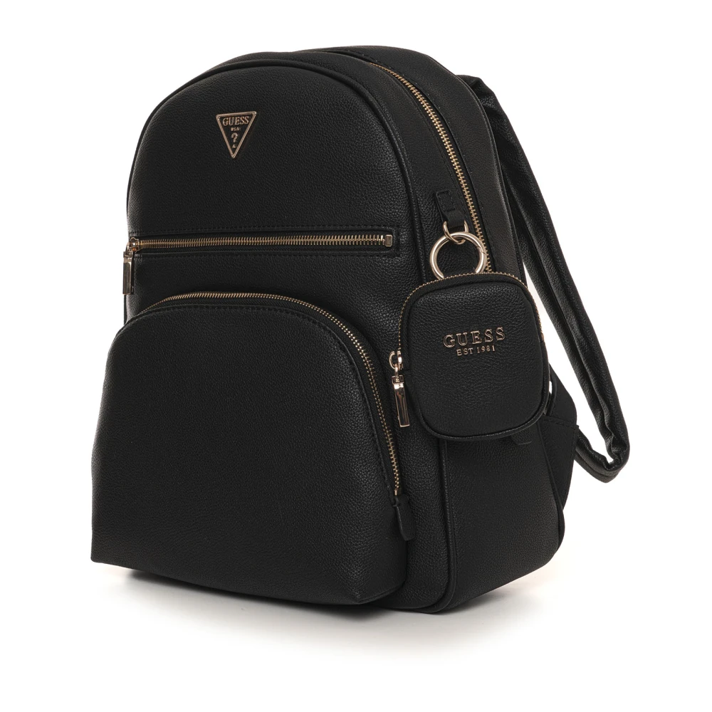 Guess Stijlvolle Power Rugzak met Multifunctionele Zakken Black Dames