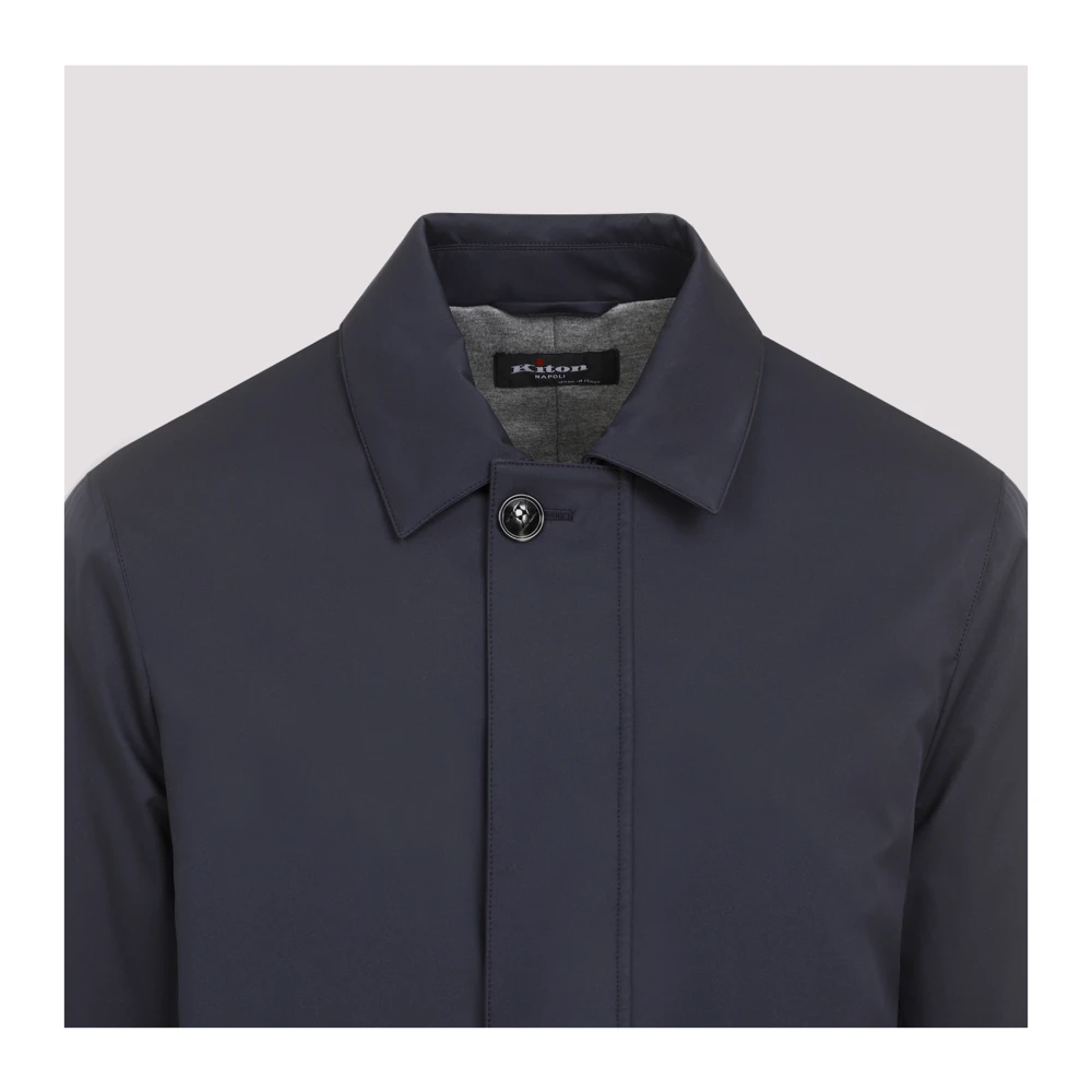 Kiton Blauwe Klassieke Jas Blue Heren