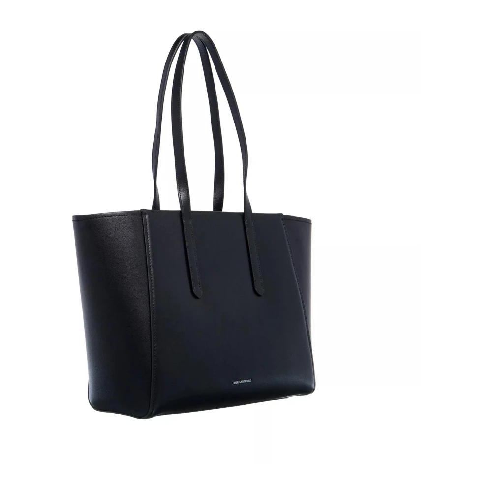 Karl Lagerfeld Iconische Leren Tote Tas Zwart Black Dames