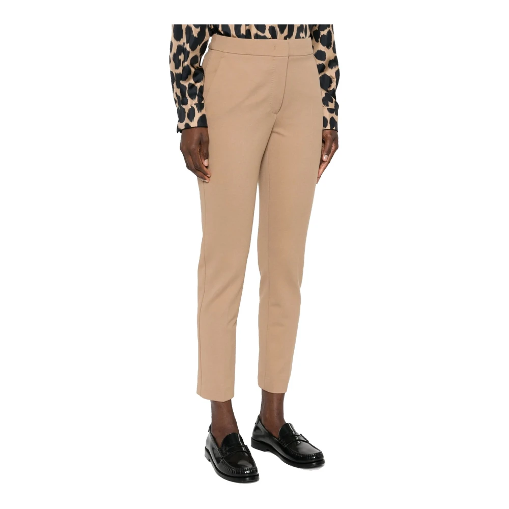 Max Mara Bruine Slimme Geknipte Broek Brown Dames