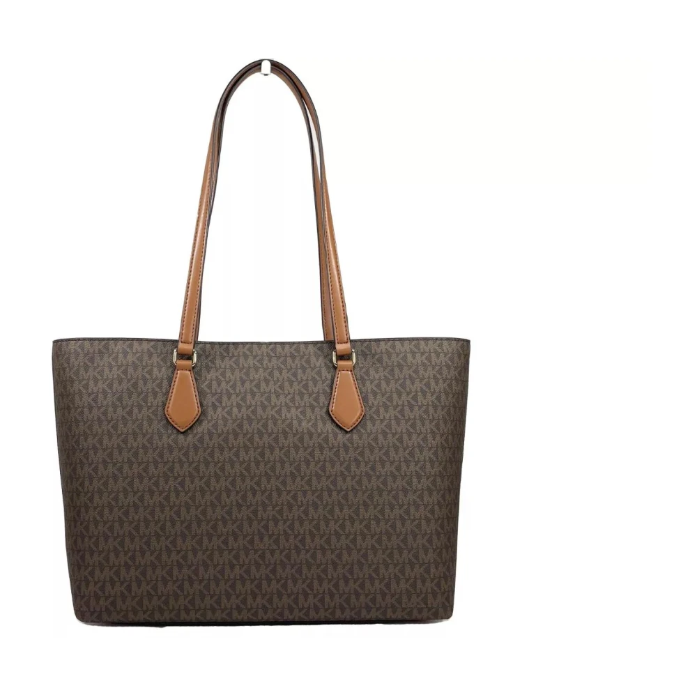 Michael Kors Grote leren tas met ritssluiting Brown Dames