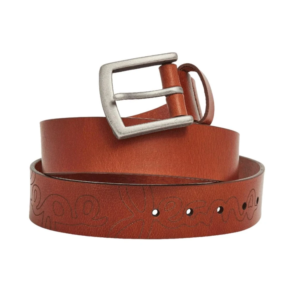 Pepe Jeans Stijlvolle riem van echt leer Brown Heren